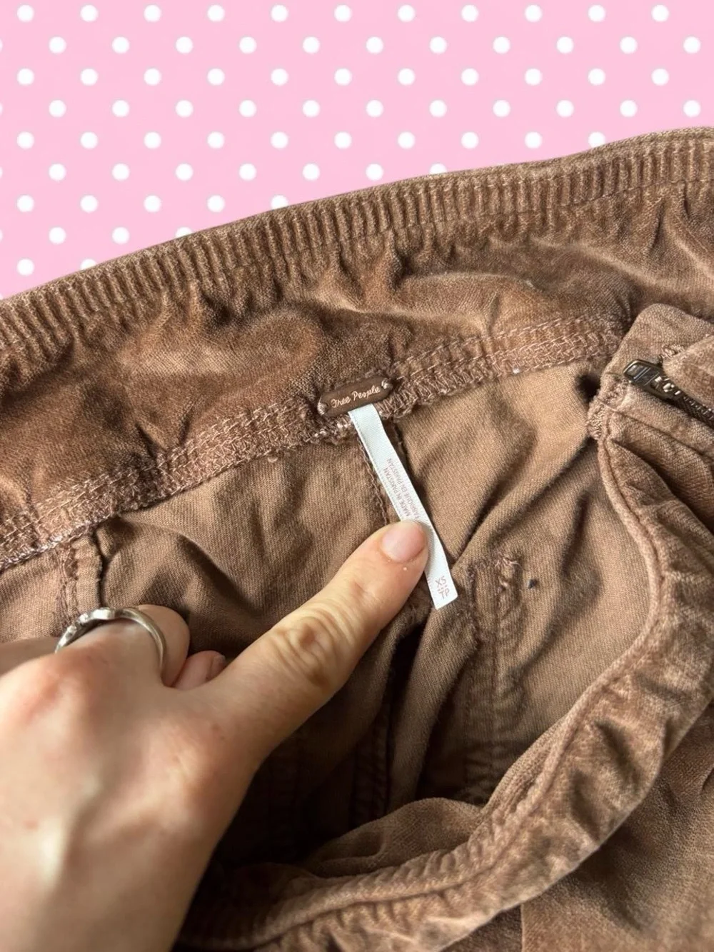 Free People Light Brown Corduroy Pull-On Pants